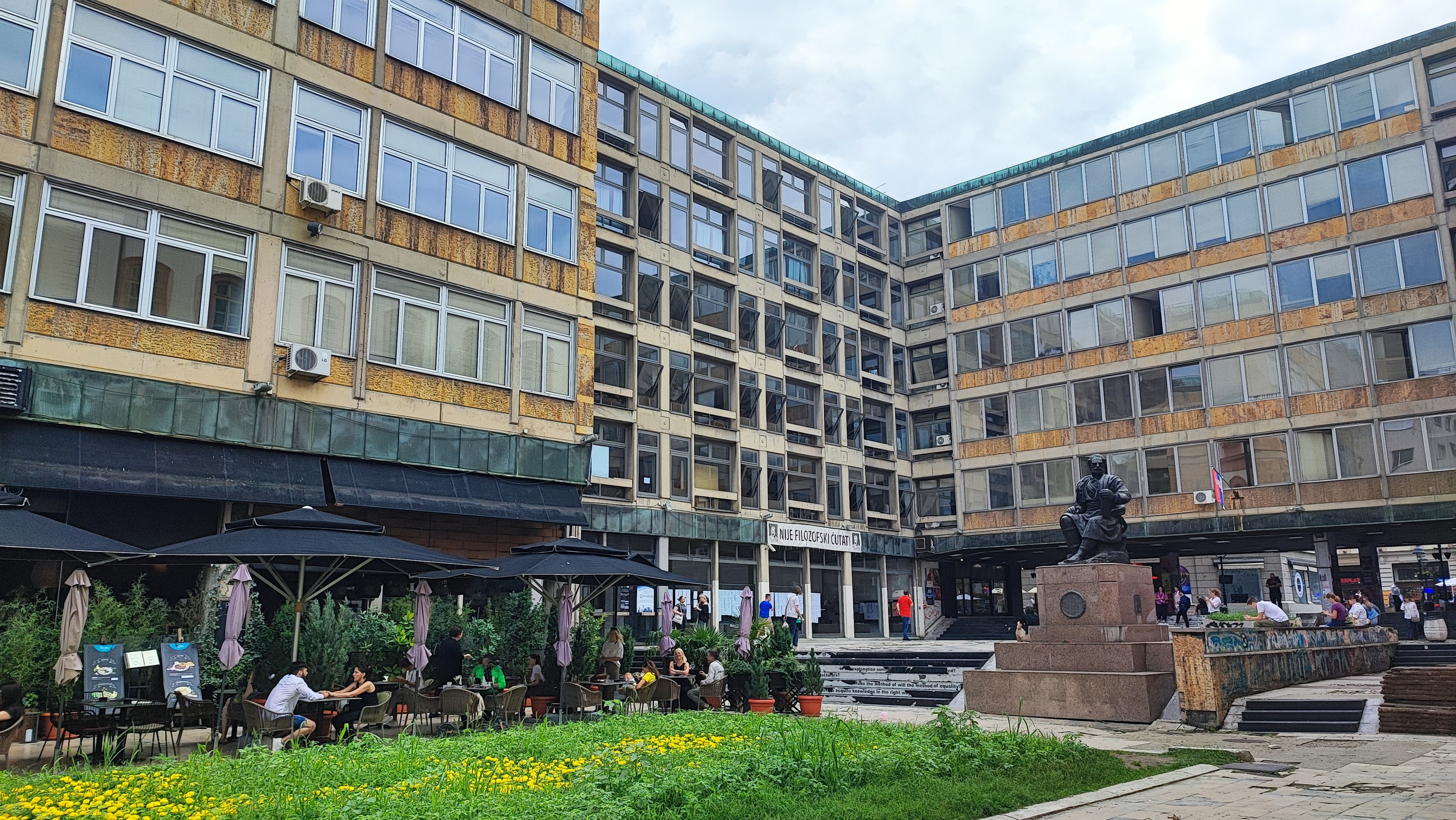 Faculty of Philosophy square (building & statue)